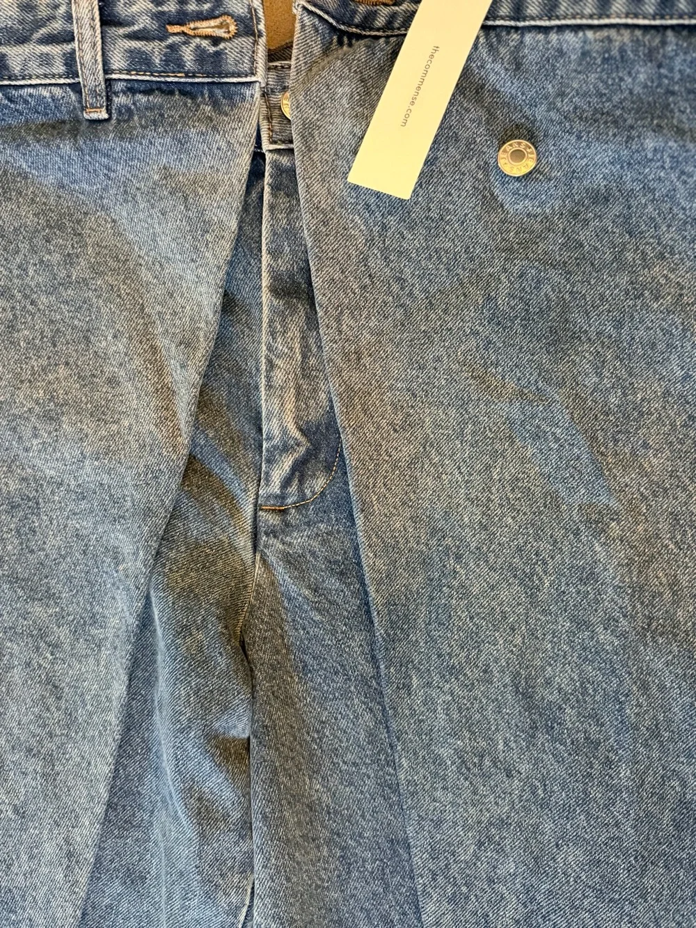 Commense Dark Blue Wide-Leg Wrap Overlay Jeans - Picture 7 of 7